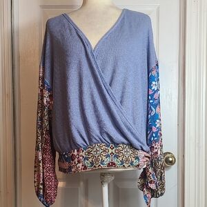 Blu Pepper Thermal Boho Blouse